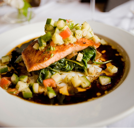 Photo of a salmon dish on a plate